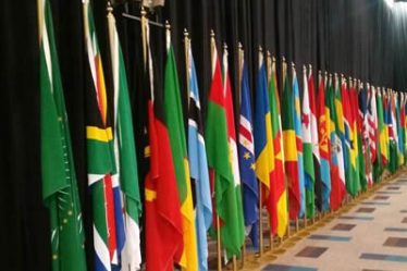 Les drapeaux des pays membres de l'union africaine